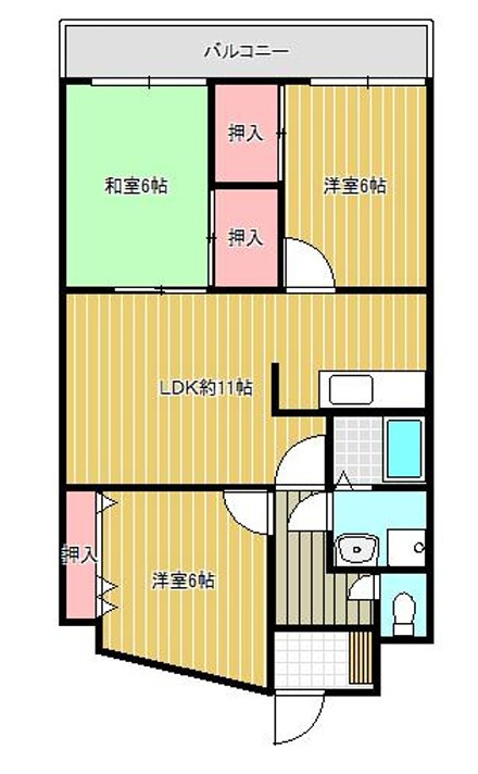 ヴィラはぎわらの間取り