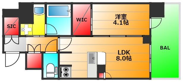 クリスタルエグゼ南堀江の間取り|現状有姿