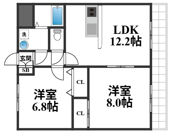 ジュネス高安の間取り