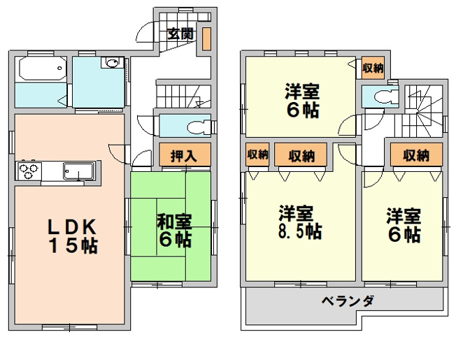 【間取り】 | 幸手市緑台１丁目中古戸建て | 現況と異なる場合は現況優先とさせていただきます
