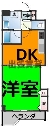 仲介手数料0円！レジデンス黒龍の間取り