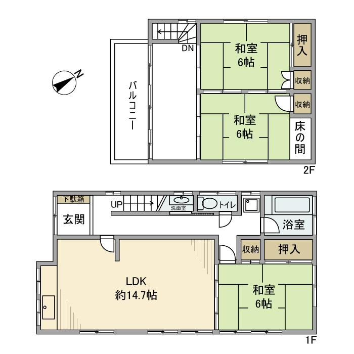 上花輪戸建の間取り