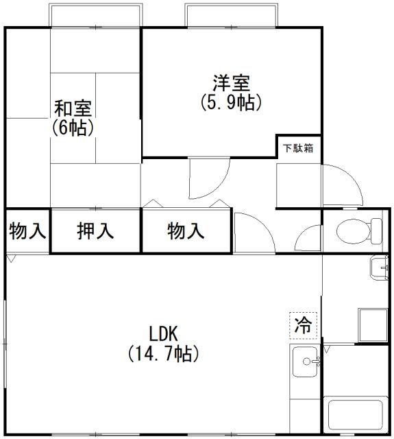 サンライフ坂本　Bの間取り