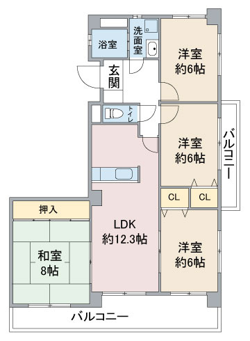 キャストル社が丘の間取り