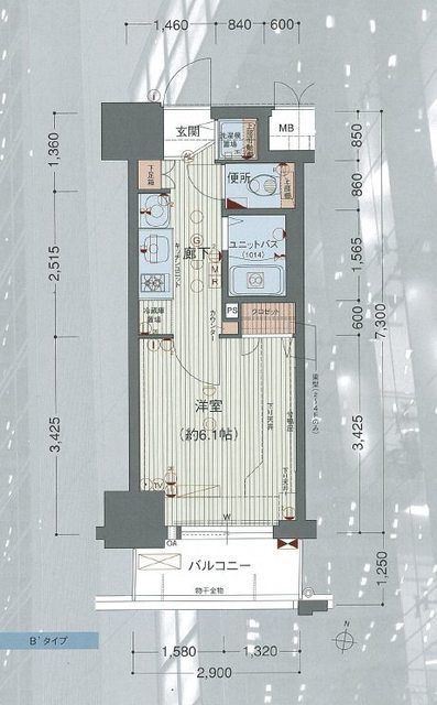 プレサンス梅田北パワーゲートの間取り