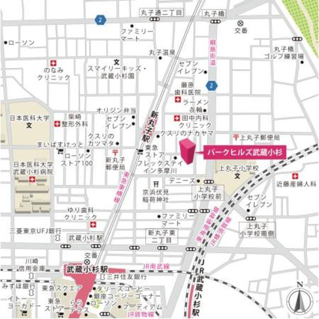 パークヒルズ武蔵小杉の地図