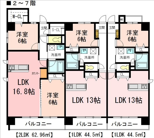 ハピネス城北の間取り