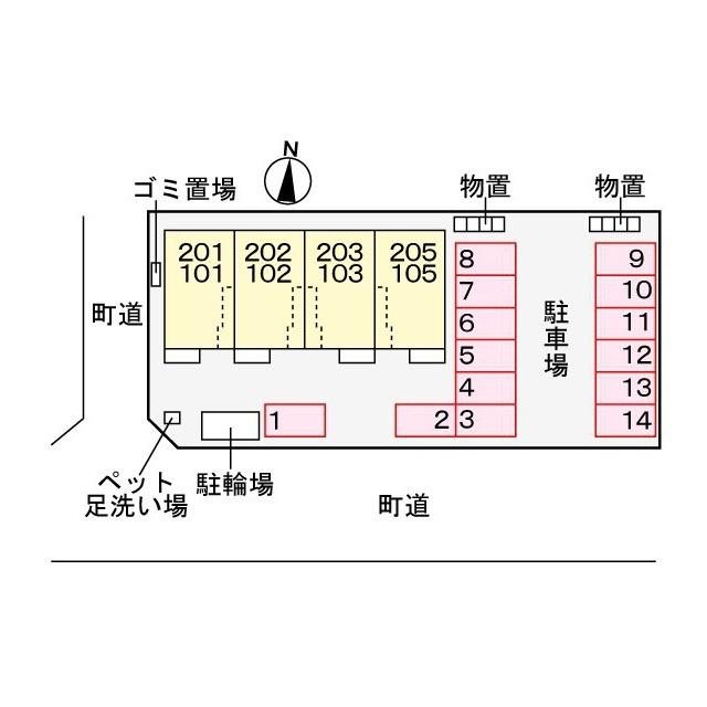 羽島郡岐南町平島１丁目のアパートの駐車場