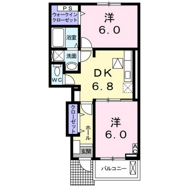 各務原市川島松原町のアパートの間取り