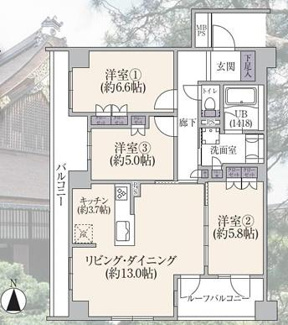 【間取り】 | ライオンズ京都小川御所