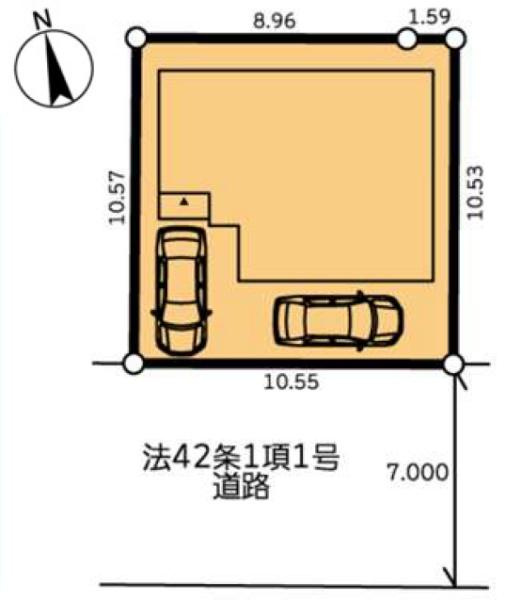 横浜市鶴見区馬場４丁目の中古一戸建の区画図