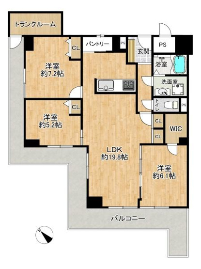 【間取り】 | シャルマンコーポ明石3号棟