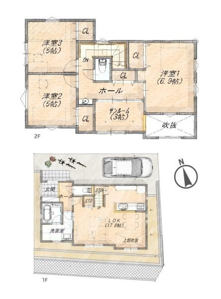 横浜市南区六ツ川２丁目の新築一戸建の間取り