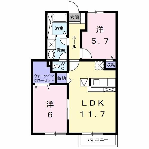 【間取り】 | サニーヒル　Ｂ棟
