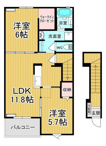 【間取り】 | グリーンガーデンＶ | ファミリーさん向けのお部屋です♪