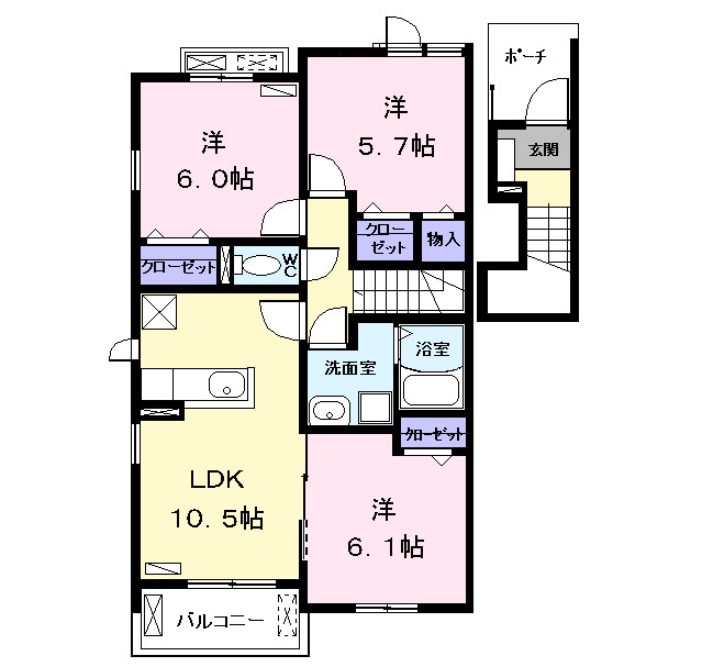 雅　（　ｍｉｙａｂｉ　）の間取り