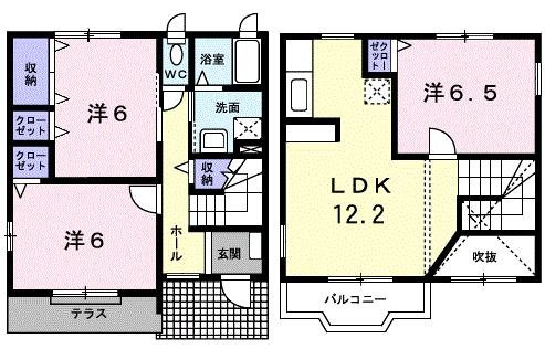 カメリアヒルズ弐番館Ａの間取り