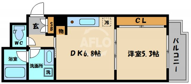 KAISEI江戸堀の間取り|KAISEI江戸堀　開放感ある間取り