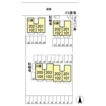 ヴィラ グランデ　Ｂの区画図|当社、チルホームのHPもご覧ください(^^)/物件情報多数♪