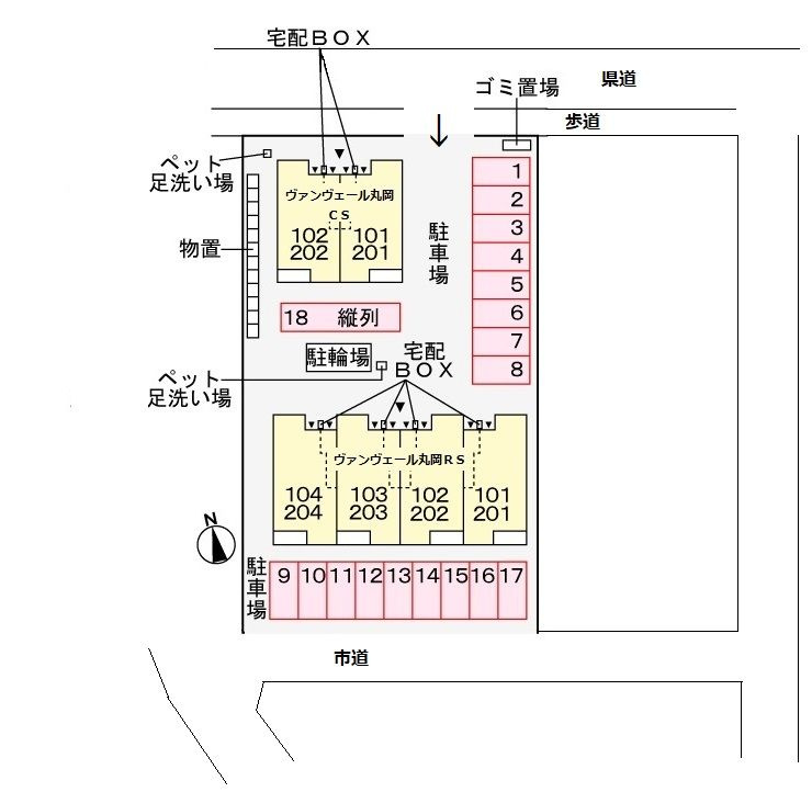 ヴァンヴェール丸岡　ＲＳの駐車場