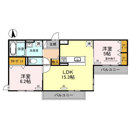 高槻市宮野町のアパートの間取り