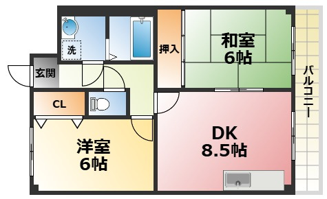 ロードハイツ甲東園の間取り