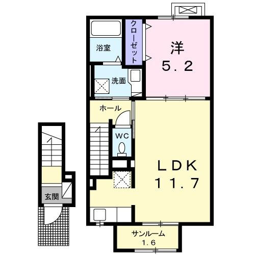 Ｋ．Ｍレジデンス　Ⅲの間取り