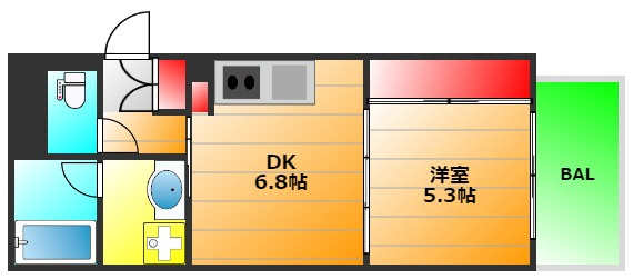 カイセイ江戸堀の間取り|現状有姿