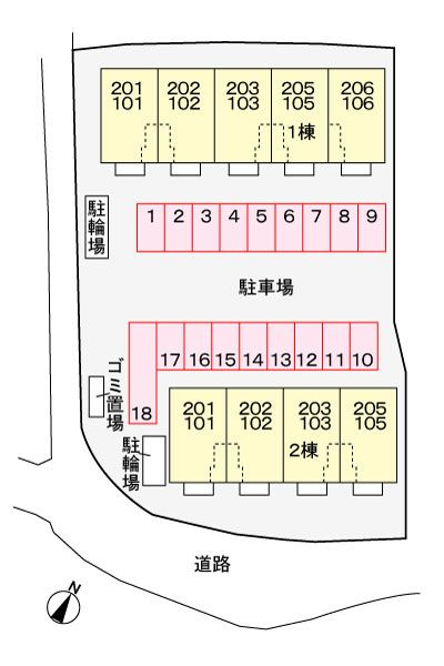 フロイデ　ＫＡＮＡＧＥＮ三島１の駐車場