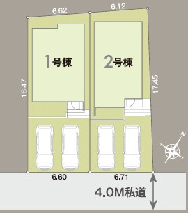 西東京市緑町2丁目　新築一戸建　西武池袋線　ひばりヶ丘の区画図