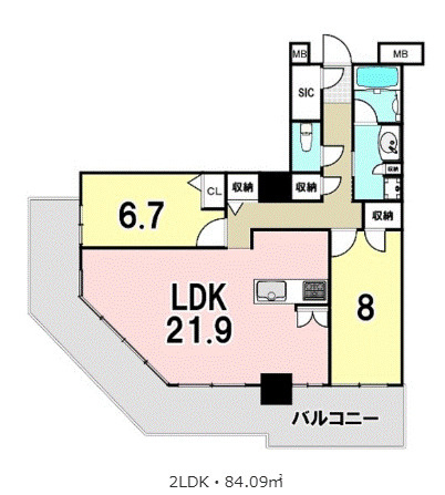 ＲＹＵ：Ｘ　ＴＯＷＥＲ　Ｔｈｅ　ＷＥＳＴの間取り