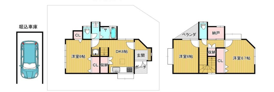 西宮市新甲陽町　中古戸建の間取り