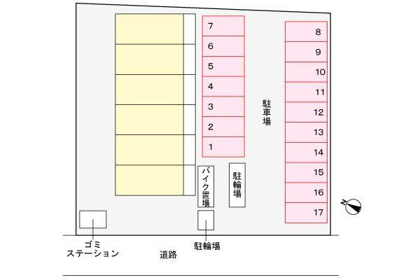 ハックベリー茨木南の駐車場