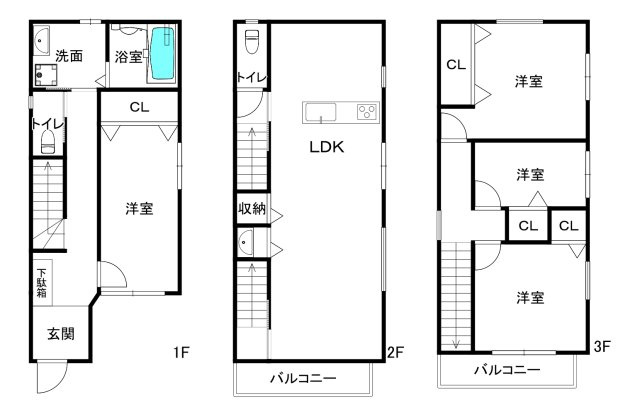 神戸市長田区四番町二丁目中古戸建の間取り