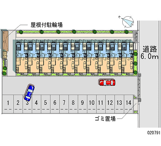 レオパレスKOSMOSの区画図