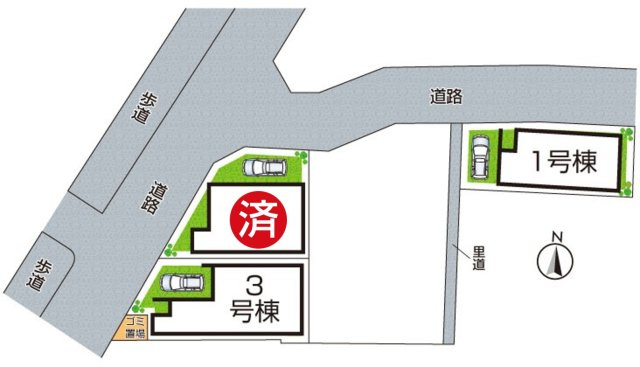 高槻市城西町　第1期　新築一戸建ての区画図|全３区画