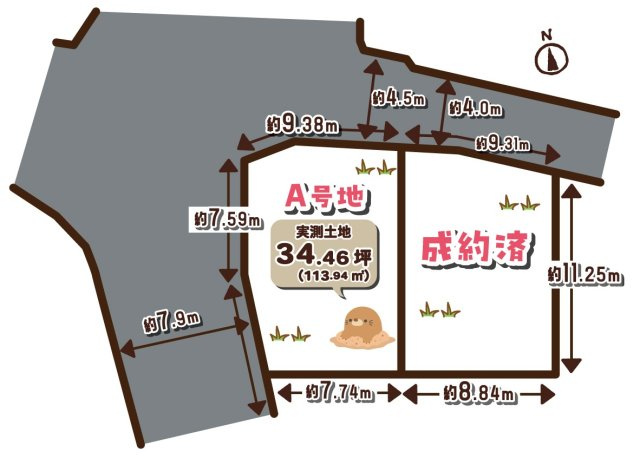 上賀茂池端町A号地の区画図