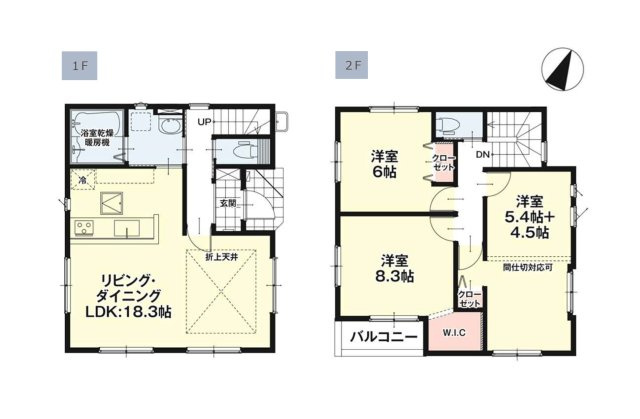 春日市一の谷1丁目第2-2棟（2号棟）の間取り|全居室収納付きで便利です。