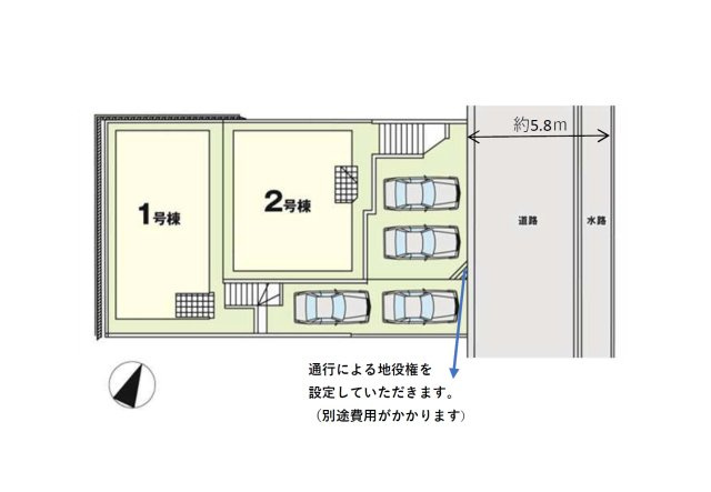 春日市一の谷1丁目第2-2棟（2号棟）の区画図|配置図（2号棟）