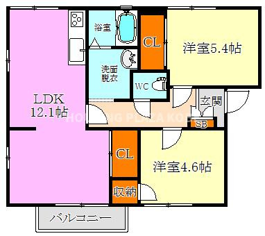 フレール奥須磨の間取り