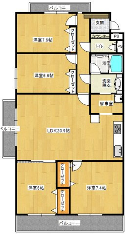 キャッスルハイツ上土居の間取り