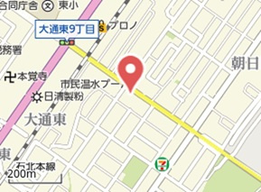 北見市桜町５丁目１５番地、１３番地　店舗の地図