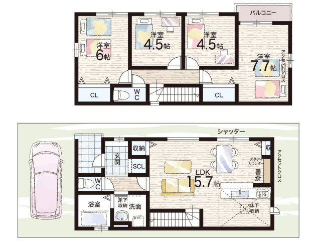 高槻市城西町　第1期　新築一戸建ての間取り|1号地