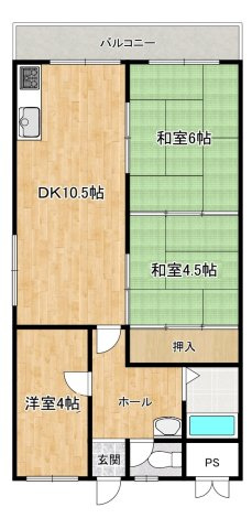 キッコーハイツ岡山手の間取り