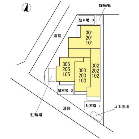セジュール武蔵新城の区画図