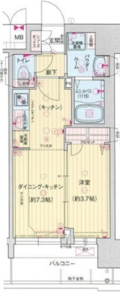 プレサンス塚本ミッドネクストの間取り
