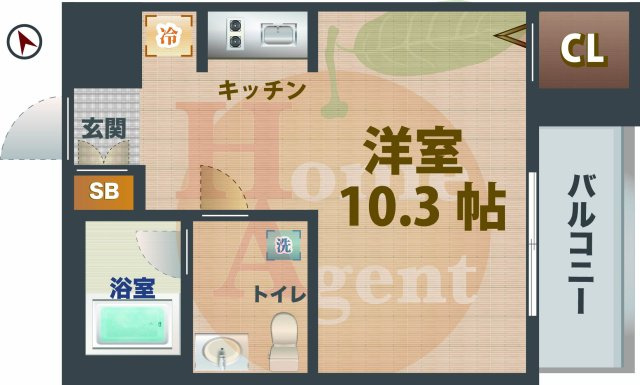 【間取り】 | プレール・ドゥーク方南町 | 1Rのお部屋です。
