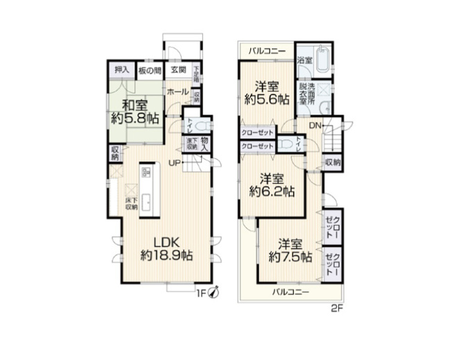 【間取り】 | 西東京市緑町2丁目　中古一戸建住宅　（保谷店） | リフォーム済ですので、すぐにでも新しい生活をはじめることができます。
※図面を基に作成しています。現況と異なる場合は現況を優先いたします。