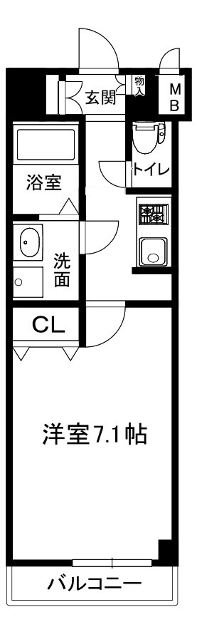 大阪市中央区徳井町２丁目の賃貸マンションの間取り