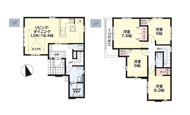 福岡市東区多の津5丁目第1-5棟（4号棟）の間取り|全居室収納付きで便利です。
